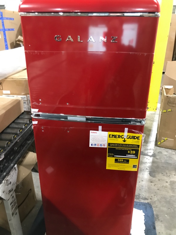 Photo 2 of Galanz - Retro 4.6 Cu. ft. Mini Fridge - Red GLR46TRDER