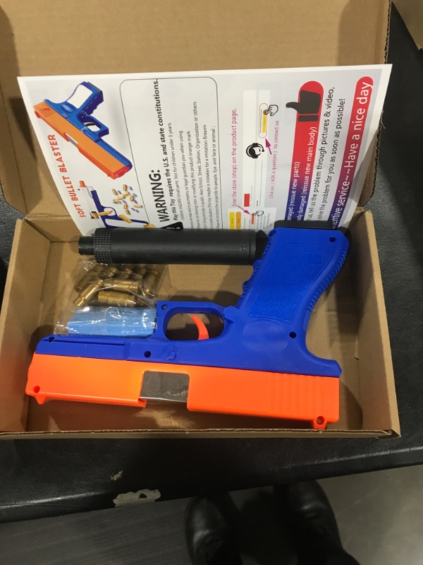 Photo 1 of Soft  Blaster Shell ejecting Toy Gun Dart Toy Pellet Ball Splat Pistol Realistic Toy for nerf Cool Stuff Fake Model Prop Stress Shot for 12+ Age Year Old Boy Teen Gift