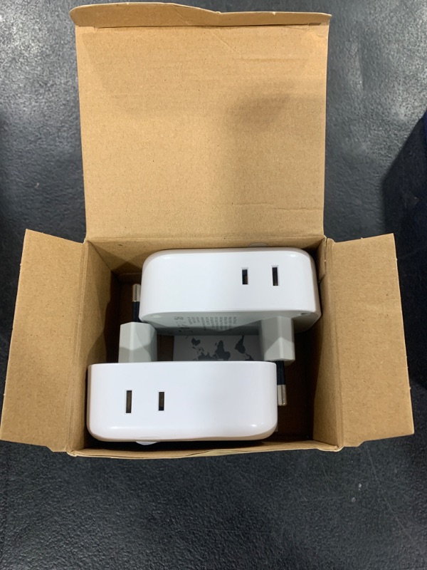 Photo 2 of 2 Pack European Travel Plug Adapter USB C, TESSAN US to Europe Plug Adapter with 4 Outlets 3 USB Charger (1 USB C Port), Type C Power Adaptor to Italy Spain France Portugal Iceland Germany, white gray