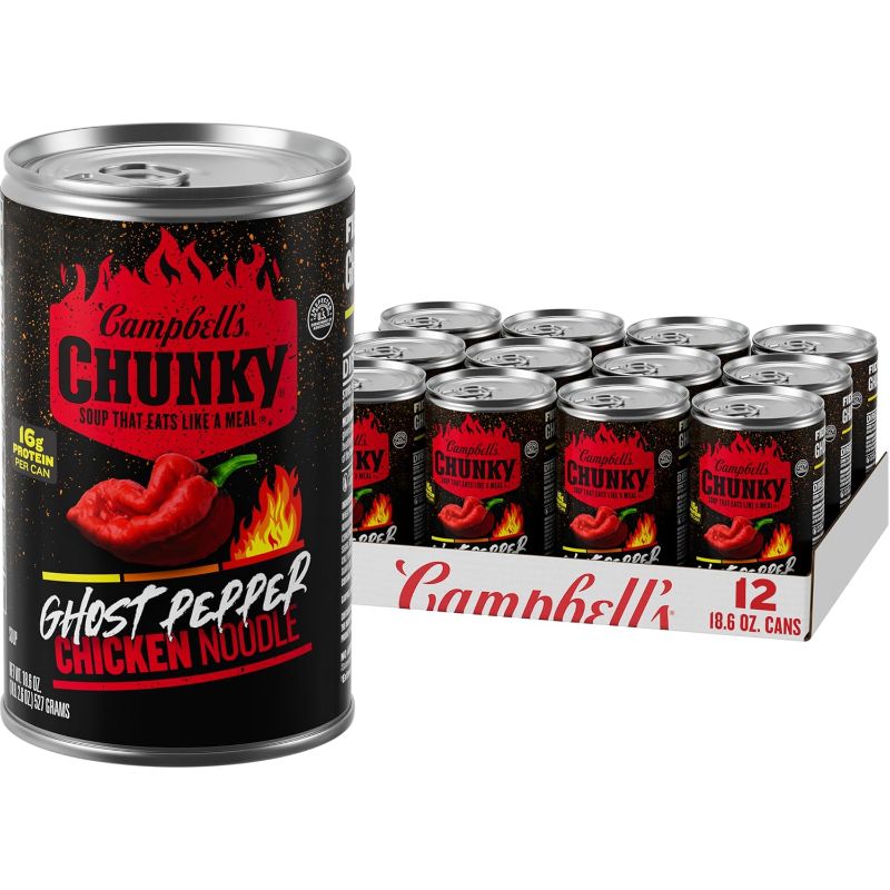 Photo 1 of Campbell’s Chunky Soup, Ghost Pepper Chicken Noodle Soup, 18.6 oz Can (Case of 12) BB 12.05.24