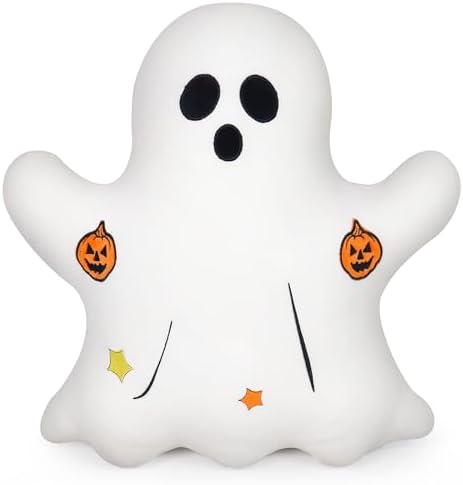 Photo 1 of 16.5" Ghost Pillow Halloween Throw Pillows Cute Stuffed Animals Plush, Ghosts Shaped Spooky Plushies Doll Toy Decorative for Home Party Decor (Pumpkin)