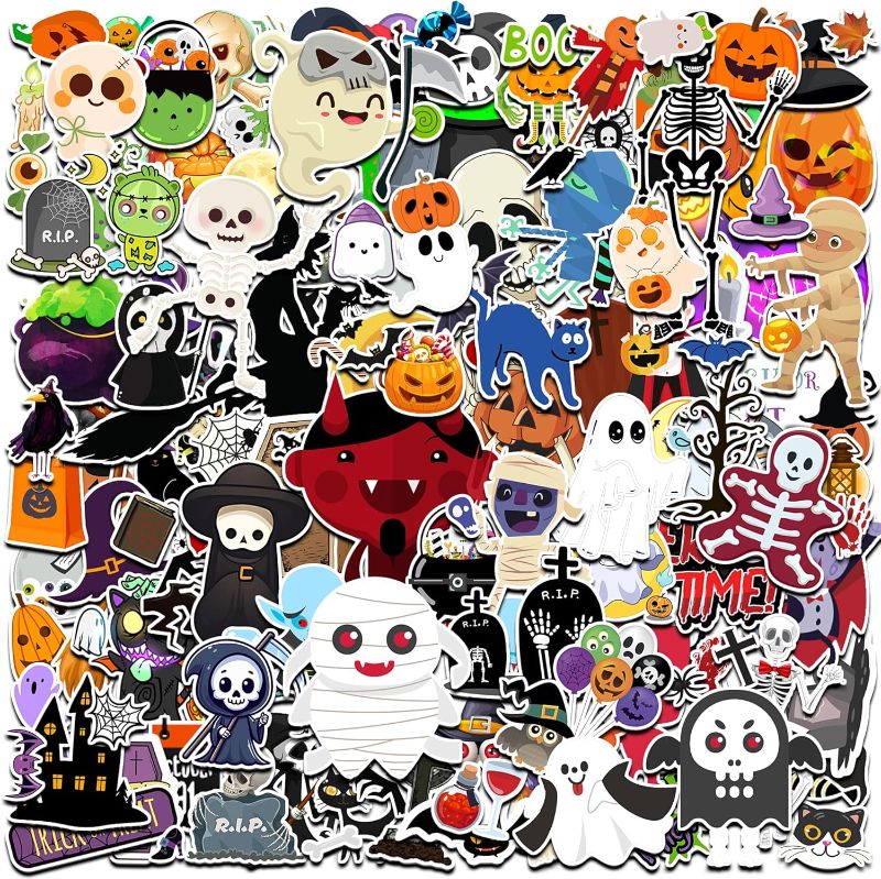 Photo 1 of 2 packs of- Halloween Stickers, Halloween Party Favors- 18 Sheets 500PCS Vinyl Waterproof Halloween Stickers for Kids- Kids Halloween Games Treats Classroom Crafts Gifts Party Supplies- Halloween Decorations