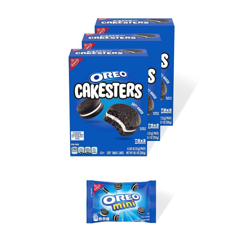 Photo 1 of OREO Cakesters Soft Snack Cakes, 3 - 5 Count Packs (15 Total Snack Packs) + Bonus OREO Mini Cookie Snack Pack
