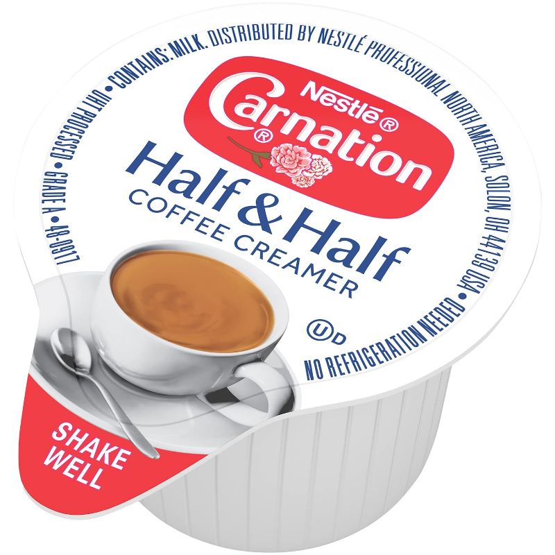 Photo 1 of Nestle Carnation Coffee Creamer Half and Half, Made with Real Dairy, 0.304 fl oz Tubs (Pack of 360)
