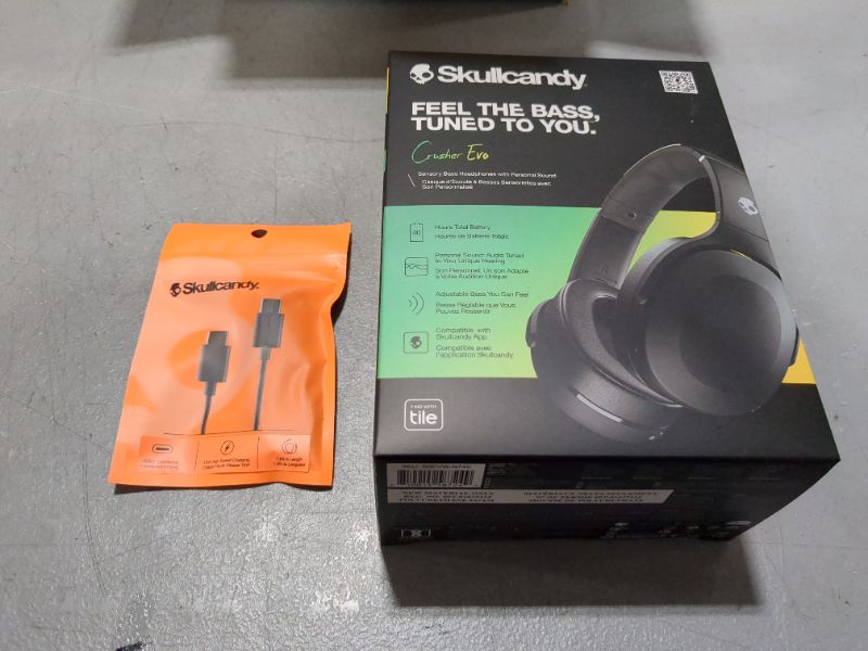 Photo 2 of Skullcandy Crusher Evo Over-Ear Wireless Headphones with Sensory Bass with Charging Cable