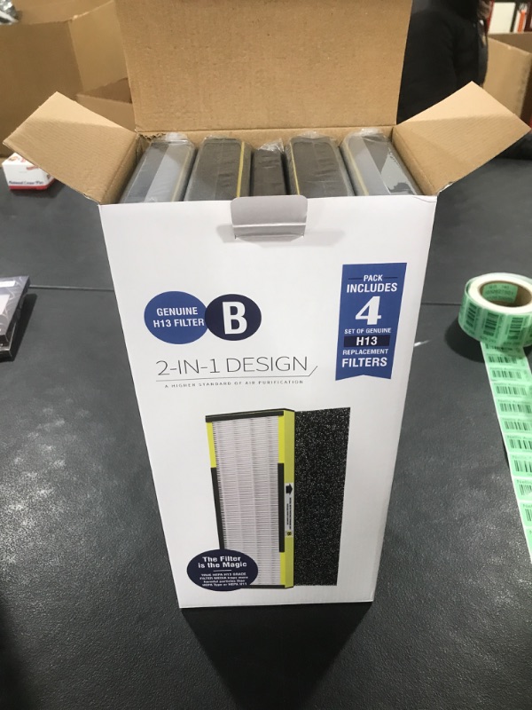 Photo 2 of [ELOWOKE] 4-Pack 4825 HEPA Filter B Compatible with Germ-Guardian Air Purifier Filter Replacement for Model FLT4825 AC4825 AC4300 and more, 4X H13 HEPA Filters and 10X Carbon Pre-Filter