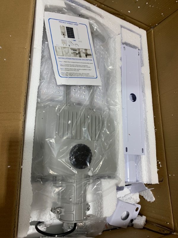 Photo 1 of HIEPOCK 6000W Solar Street Light?200000LM 6500K Solar Street Lights Outdoor, Dusk to Dawn Solar Outdoor Lighting with Motion Sensor, IP67 Solar Parking Lot Lights, Suitable for Yard, Parking Lot