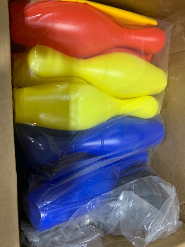 Photo 2 of S&S Worldwide Big 10 Indoor & Outdoor Plastic Bowling Pin Set with 10 Pins, 2 Balls and Storage Bag