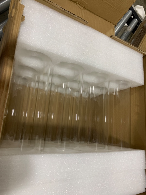 Photo 2 of 12 Pack Glass Clear Cylinder Vases Tall Floating Candle Holders Centerpiece Table Vases for Home Wedding Decorations Formal Dinners (16 x 3.35 Inch)