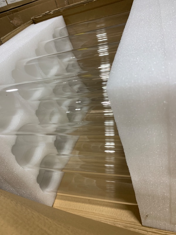 Photo 1 of 12 Pack Glass Clear Cylinder Vases Tall Floating Candle Holders Centerpiece Table Vases for Home Wedding Decorations Formal Dinners (16 x 3.35 Inch)