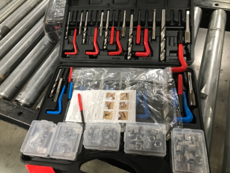 Photo 1 of Helicoil Thread Repair Tool Kit: 320-Piece Metric SAE Heli Coil Rethreading Insert Drill Bits Spark Plug Automotive Engine Motor Stud Bolt Tap Universal Threaded Restorer Restoring Rethread