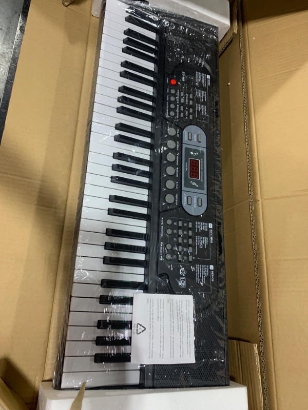 Photo 2 of Rengue 61 Keys Keyboard Piano, Electric Digital Piano Set for Beginners, Learning Piano with Light-Up Keys, Speakers, Microphone, Stand, Foldable Bench, Sheet Music Stand and Keyboard Sticker