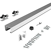 Photo 1 of JUBEST 8FT Commercial Grade Pocket Door Hardware and Track Set, Sliding Door Hardware 92", Durable and Smoothly, Easy to Install
