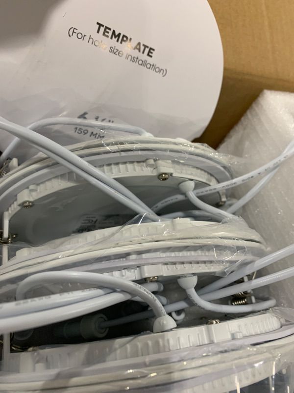 Photo 1 of LMP 12 Pack 6 Inch 5CCT Ultra-Thin LED Recessed Ceiling Light with Junction Box, Selectable 2700K/3000K/3500K/4000K/5000K, 12W, 1000LM Brightness, CRI90+, Dimmable Canless Lights Downlight