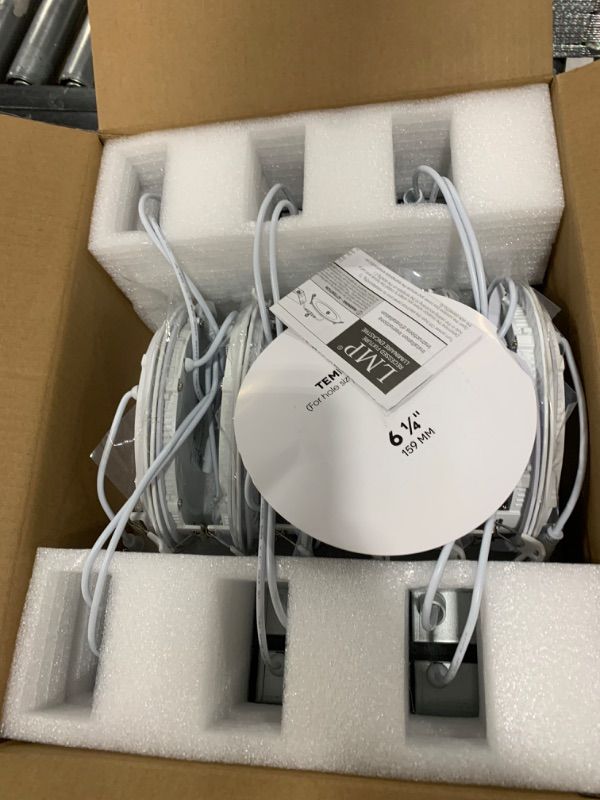 Photo 1 of LMP 12 Pack 6 Inch 5CCT Ultra-Thin LED Recessed Ceiling Light with Junction Box, Selectable 2700K/3000K/3500K/4000K/5000K, 12W, 1000LM Brightness, CRI90+, Dimmable Canless Lights Downlight