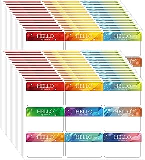 Photo 1 of 360 Pcs Name Tags Rainbow Stickers, Hello My Name is Stickers in 9 Colors, Self-Adhesive Name Labels Colorful Name Tag for School, Home & Office(3.5"x2.2")