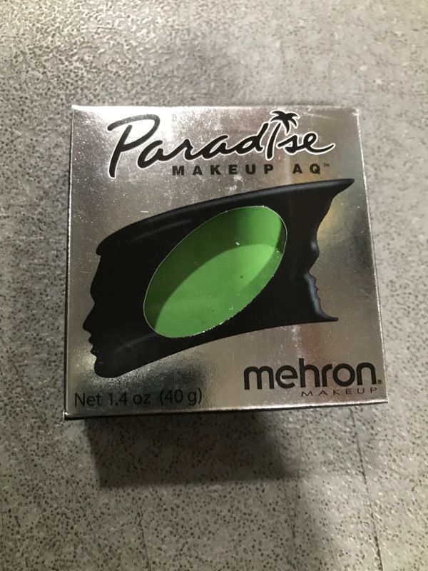 Photo 2 of Mehron Makeup Paradise Makeup AQ Pro Size | Stage & Screen, Face & Body Painting, Special FX, Beauty, Cosplay, and Halloween | Water Activated Face Paint & Body Paint 1.4 oz (40 g) (Amazon Green)
