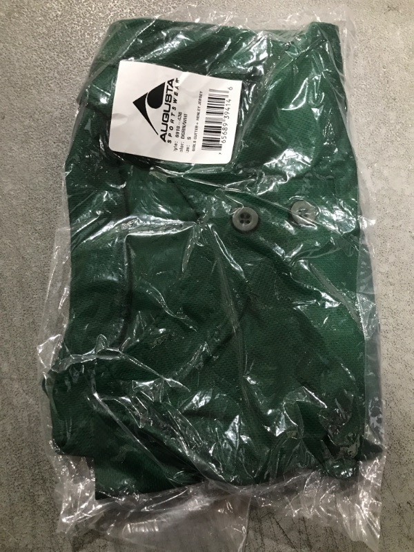 Photo 2 of Augusta Sportswear Girls Cutter+ Henley Jersey, Dark Green/White, Small