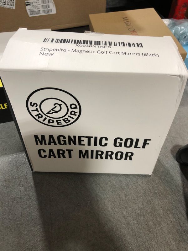 Photo 2 of Stripebird - Magnetic Golf Cart Mirrors - No Drilling - Ultra-Strength Magnet - 2 Folding Side Mirrors - Golf Cart Mirrors - EZ Go Accessory - Club Car Accessory - Golf Cart Accessory