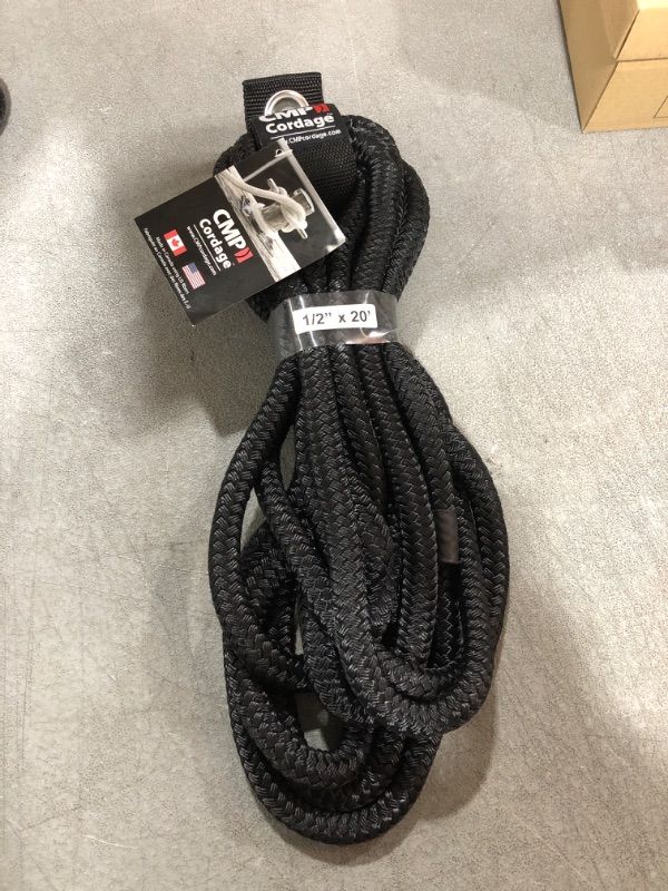 Photo 2 of CMP Cordage CDL1220BK, Dock Line, 1/2" Diameter - 20' Length, Double Braid, Black