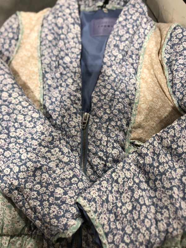 Photo 2 of [BLANKNYC] Womens Luxury Clothing Patch Work Floral Denim Jacket, Comfortable & Stylish Coat, Summer Romance, Medium