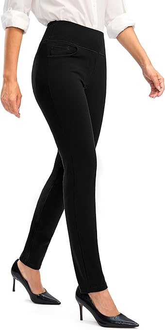 Photo 1 of Rammus Womens Dress Pants Stretchy Business Casual Work Pants for Women Skinny Slacks with Pockets for Office Black XL