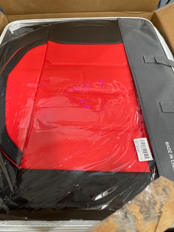Photo 1 of Isen-CoverAuto Full Coverage Faux Leather Car Seat Covers Universal Fit for Most Cars,Trucks,Sedans and SUVs with Waterproof Leatherette in Automotive Seat Cover Accessories (Black and Red)