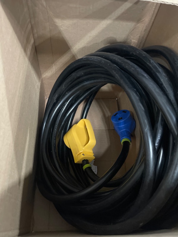 Photo 4 of **NON REFUNDABLE, PARTS ONLY, 2 ENDS APPEAR TO BE SWAPPED OUT, 2 FEMALE ENDS** SEE PHOTO
50 FT 30 Amp RV Extension Cord Outdoor with Grip Handle, Flexible Heavy Duty 10/3 Gauge STW RV Power Cord Waterproof with Cord Organizer, NEMA TT-30P to TT-30R, Black