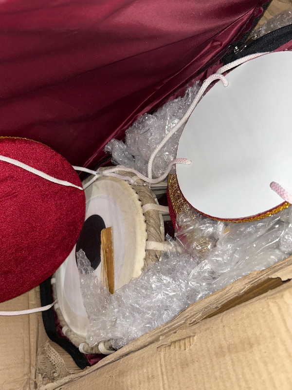 Photo 1 of MAHARAJA Basic Tabla Set, Student Tabla Set, Steel Bayan, Dayan, Hammer, Cushions & Cover - Perfect Tablas for Students and Beginners on Budget, Tabla Drums, Indian Hand Drums (PDI-IB)