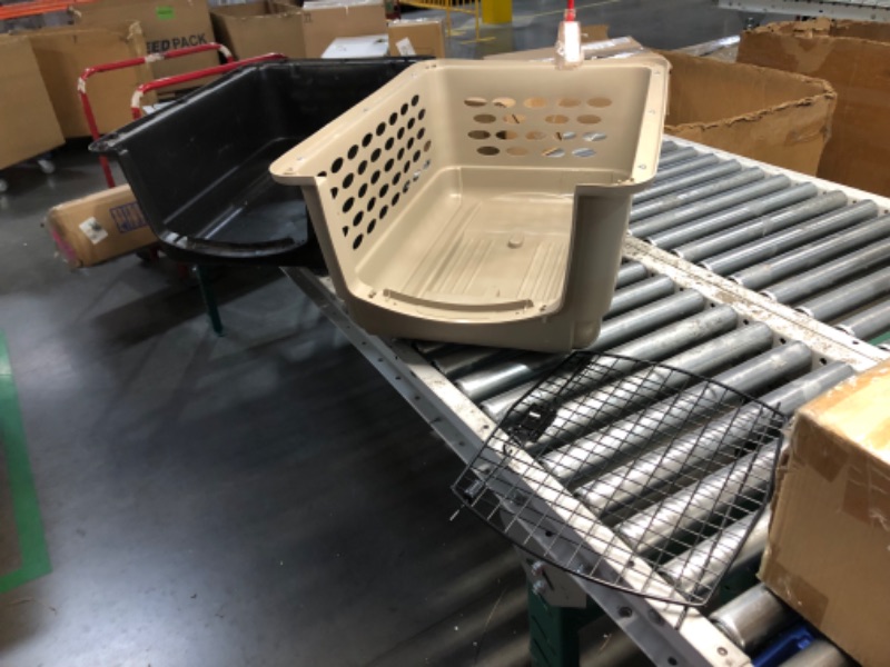 Photo 5 of ***USED - MISSING HANDLE - OTHER PARTS LIKELY MISSING AS WELL***
Petmate Vari Dog Kennel - Portable Crate for Pets 30-50 lbs - Airline-Friendly Pet Carrier - Durable Plastic Shell - For Home and Travel - Made in USA - 32 Inches - Taupe and Black