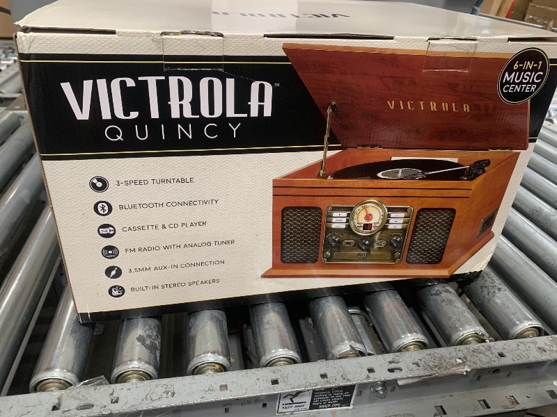 Photo 3 of **HAS NOT BEEN TESTED** Victrola Nostalgic 6-in-1 Bluetooth Record Player and Multimedia Center with Built-in Speakers - 3-Speed Turntable