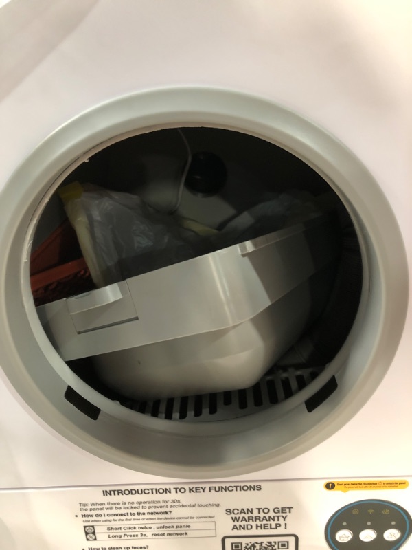 Photo 1 of ***NON REFUNDABLE, PARTS ONLY***Self Cleaning Litter Box, 100L Large Automatic Self-Cleaning Litter Box, with Safety Protection, App Control, Multi-Cat Friendly, Includes 5 Garbage Bags, White-Grey