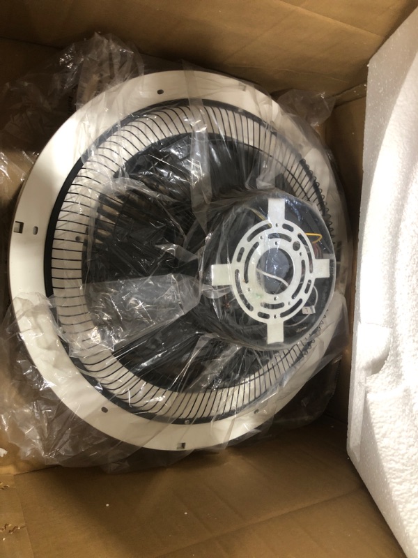 Photo 1 of HuixuTe Ceiling Fan with Lights Remote Control, 18 inches 3 Colors 3 Speeds Enclosed Ceiling Fan, Small Caged Low Profile Flush Mount Ceiling Fan with Light for Bedroom Kitchen