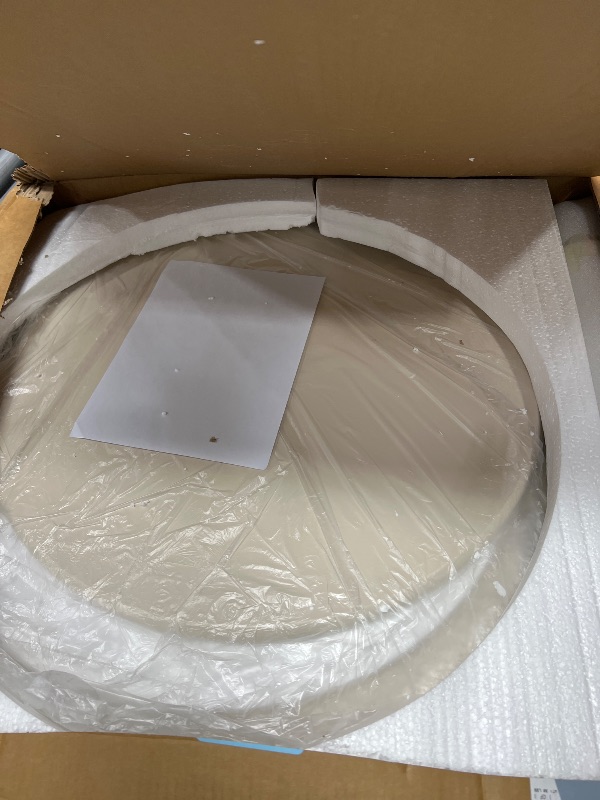 Photo 1 of Modern White Round Table, White Round Dining Table & Kitchen Table, Mid Century Coffee Round Table Suitable for 1-2 People, 24 inch