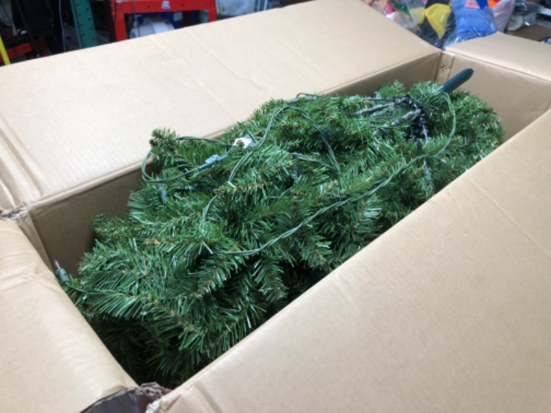 Photo 3 of ***USED - DAMAGED - CORD CUT - SEE PICTURES***
National Tree Company Artificial Pre-Lit Slim Christmas Tree, Green, Kingswood Fir, White Lights, Includes Stand, 7.5 Feet