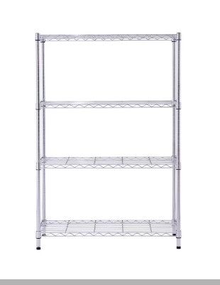 Photo 1 of * MISSING PARTS* Style Selections Steel 4-Tier Utility Shelving Unit (35.7-in W x 14-in D x 53-in H), Chrome, (350-lb Capacity Per Shelf)
