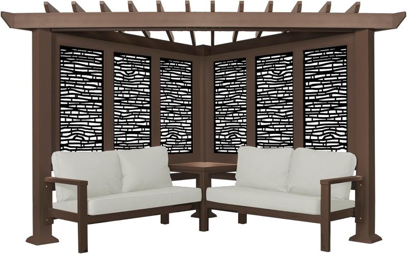 Photo 1 of ****BOX 1 2 and 3 ONLY***Backyard Discovery Hillsdale Traditional Steel Cabana Pergola with Conversation Seating in Pumice--UNKNOWN CUSHION COLOR 
