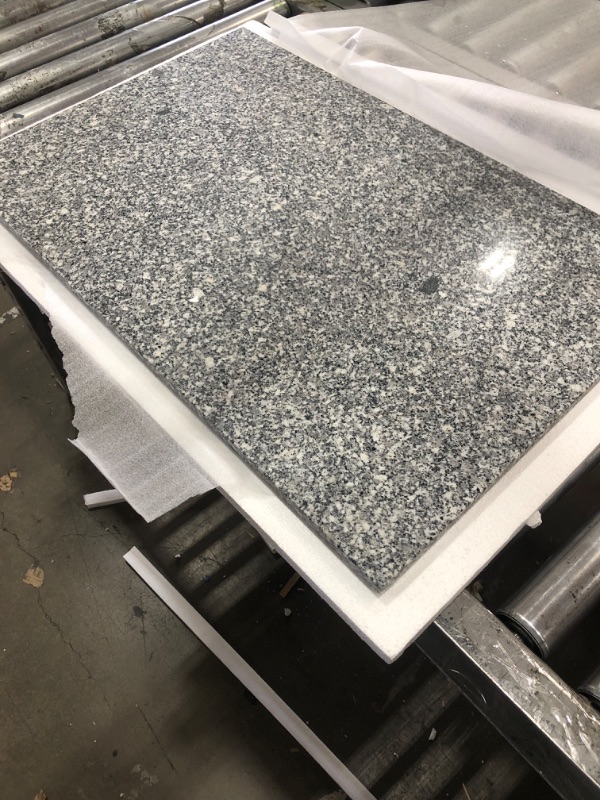 Photo 2 of (GRAY & WHITE GRANITE TOP ONLY) Crosley Furniture Alexandria Granite Top Small USED FOR Portable Rolling Kitchen Island Storage Cart, Microwave Stand