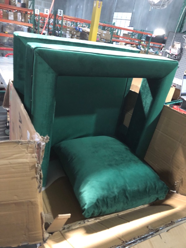 Photo 7 of ***USED - MISSING HARDWARE - OTHER PARTS LIKELY MISSING AS WELL***
Roundhill Furniture Lenola Upholstered Accent Arm Chair, Green 27.5D x 29.75W x 34.5H in