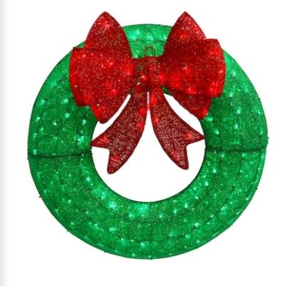 Photo 1 of ***USED - LIGHTS DON'T WORK***
Holiday Living 3-ft LED Green Christmas Wreath with Red Bow
