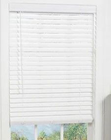 Photo 1 of * DAMAGED* allen + roth Trim at Home 2-in Slat Width 47-in x 64-in Cordless White Faux Wood Room Darkening Horizontal Blinds
