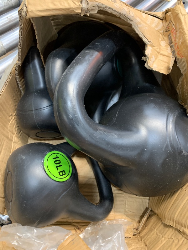 Photo 2 of ?Fitvids ?Wide Grip 3-Piece Kettlebell Exercise Fitness Weight Set, Include 5 lbs, 10 lbs? and ?15 lbs?, Set of 3 Kettlebells