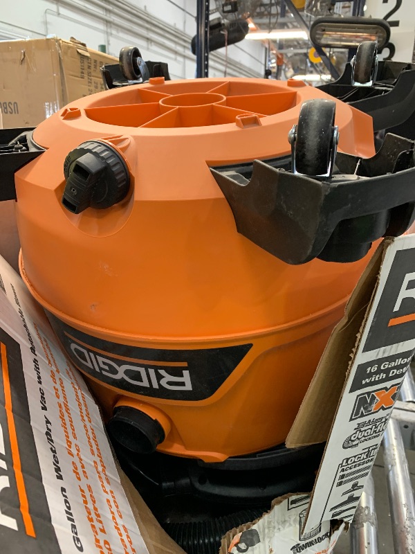 Photo 2 of ***USED - DAMAGED - MISSING PARTS - SEE COMMENTS***
RIDGID 16 Gallon 6.5 Peak HP NXT Shop Vac Wet Dry Vacuum with Detachable Blower, Filter, Locking Hose and Accessories