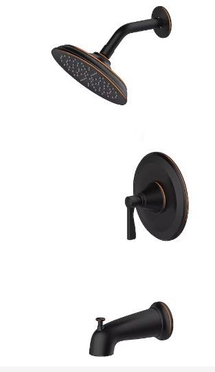 Photo 1 of allen + roth Townley Oil Rubbed Bronze 1-handle Single Function 6-in Round Bathtub and Shower Faucet Valve Included
