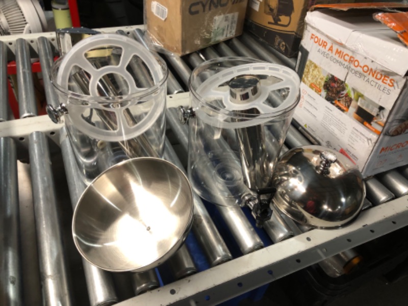 Photo 4 of ***USED - SCUFFED AND SCRAPED - SEE PICTURES***
OIHYA 4 Gal Beverage Dispenser, Drink Dispensers for Parties, Hot Cold Drink Dispenser with Ice Container and Stainless Steel Drip Trays for Parties Buffet Catering Cold Drinks and Beer