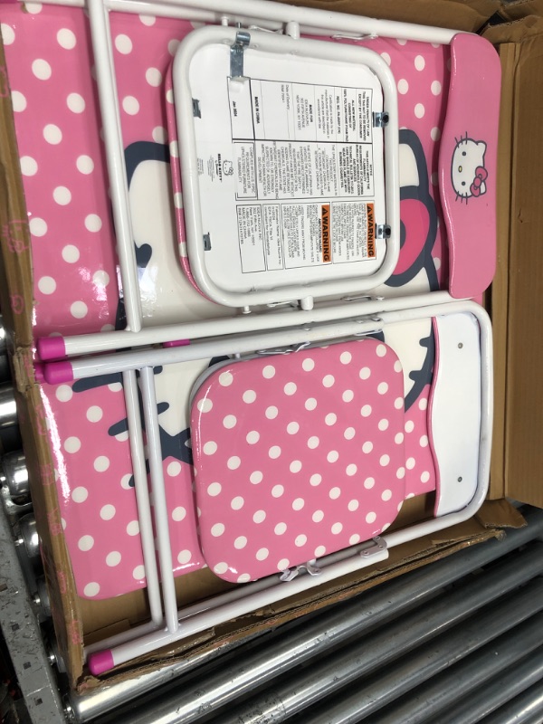 Photo 1 of Idea Nuova Sanrio Hello Kitty 3 Piece Children's Activity Square Table and 2 Folding Chairs Set, Ages 3+