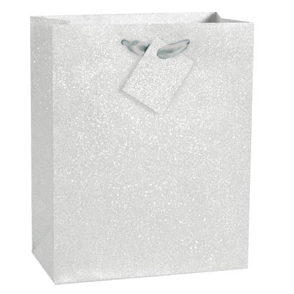 Photo 1 of 9" Silver Glitter Gift Bag by Unique | Michaels