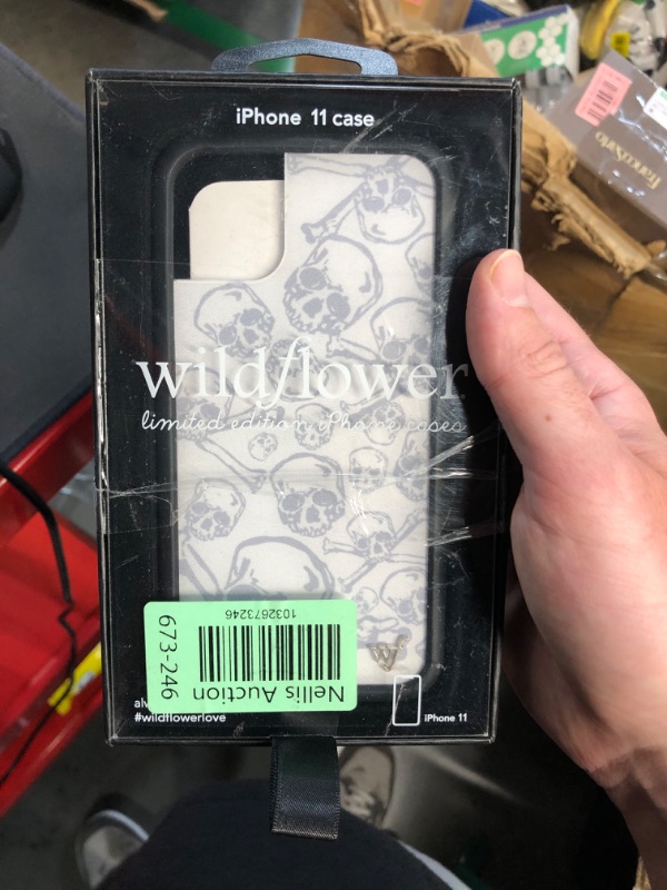 Photo 1 of (BAGGED) (USED/FAIR) (SKULLS) Wildflower Cases - Cross Girl Case, Compatible with Apple iPhone 15 | Trendy, Cute, Goth, Blue, Silver Crosses - Protective Black Bumper, 4ft Drop Test Certified, Women Owned Small Business