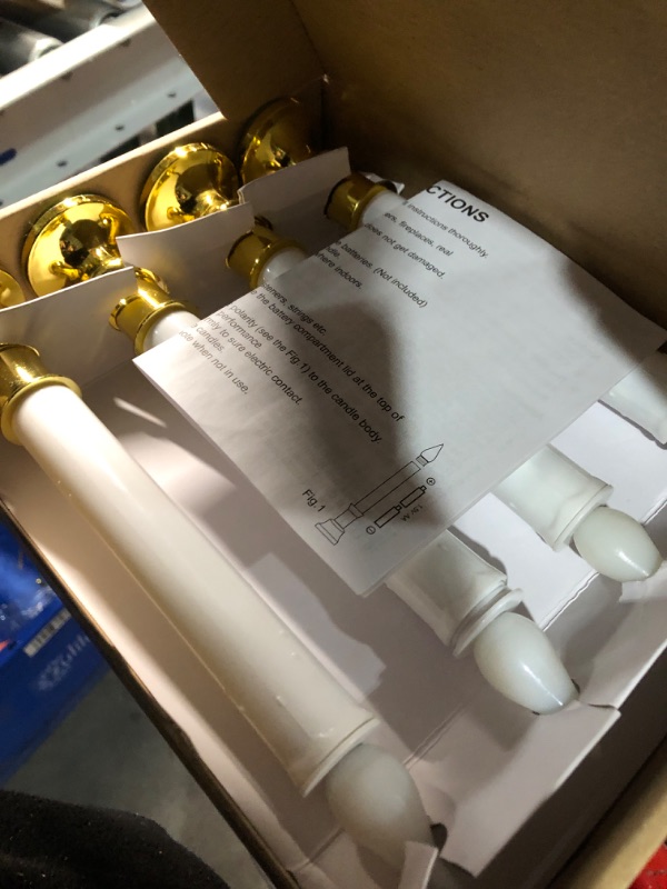 Photo 1 of 4 Pack Window Candles Battery Operated with Timer,Christmas Window Candle Lamps with Golden Plated Holders&4 Suction Cups,Electric Window Candles Light for Christmas Dinner Wedding Party Decoration