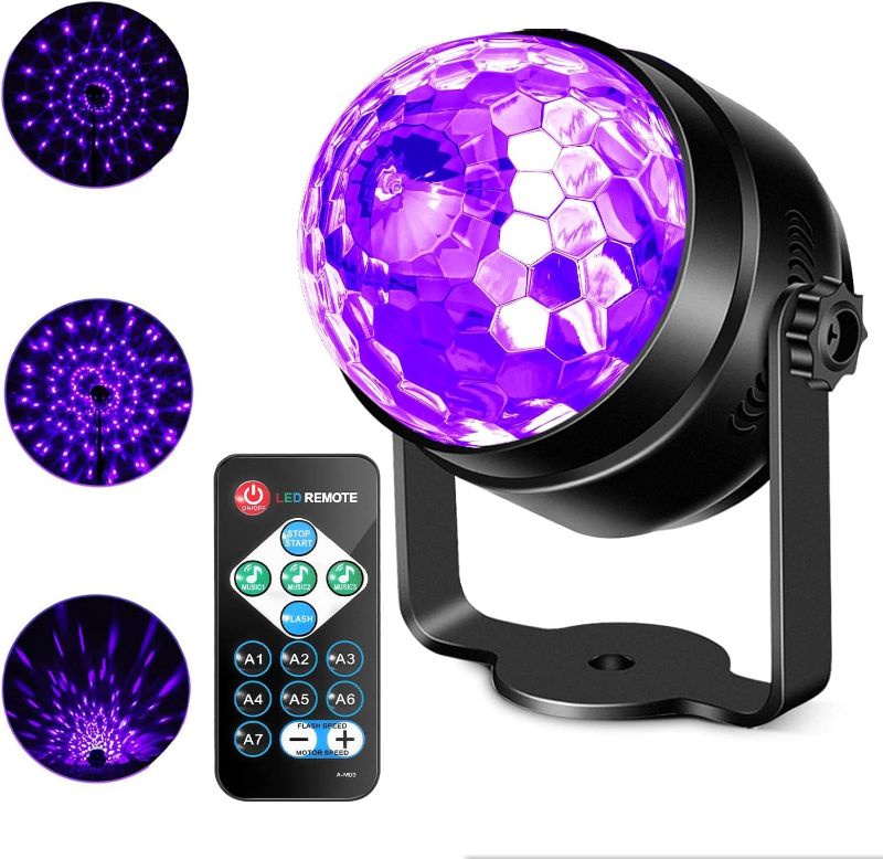 Photo 1 of [2 Pack] Litake UV Black Lights 6W LED Disco Ball Party Lights Strobe Light Disco Lights